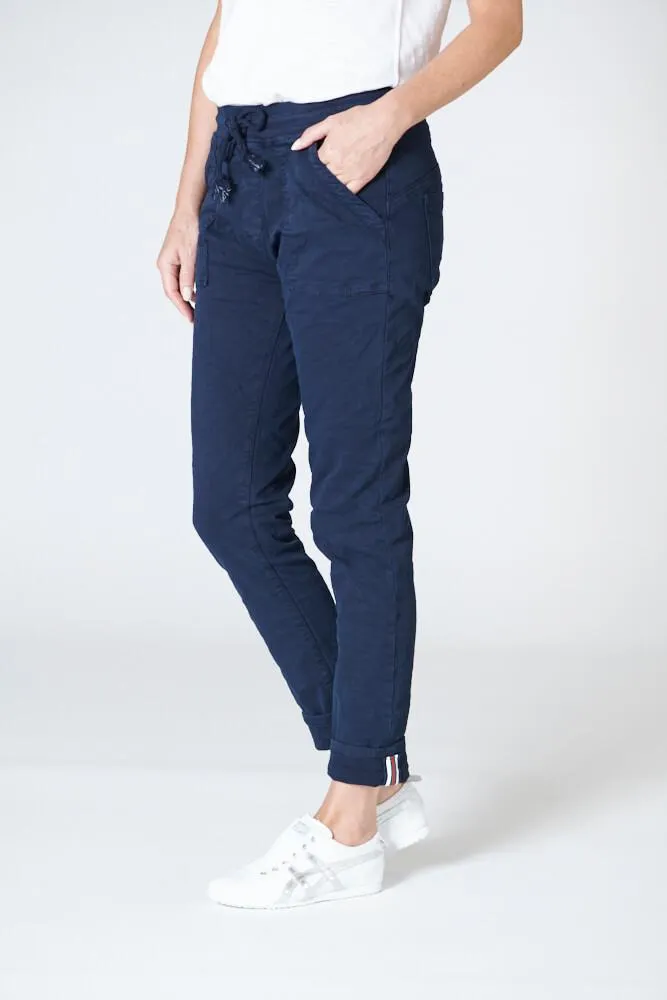 ITALIAN STAR Classic Polo Drill Jogger - Navy