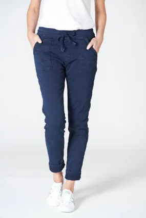 ITALIAN STAR Classic Polo Drill Jogger - Navy