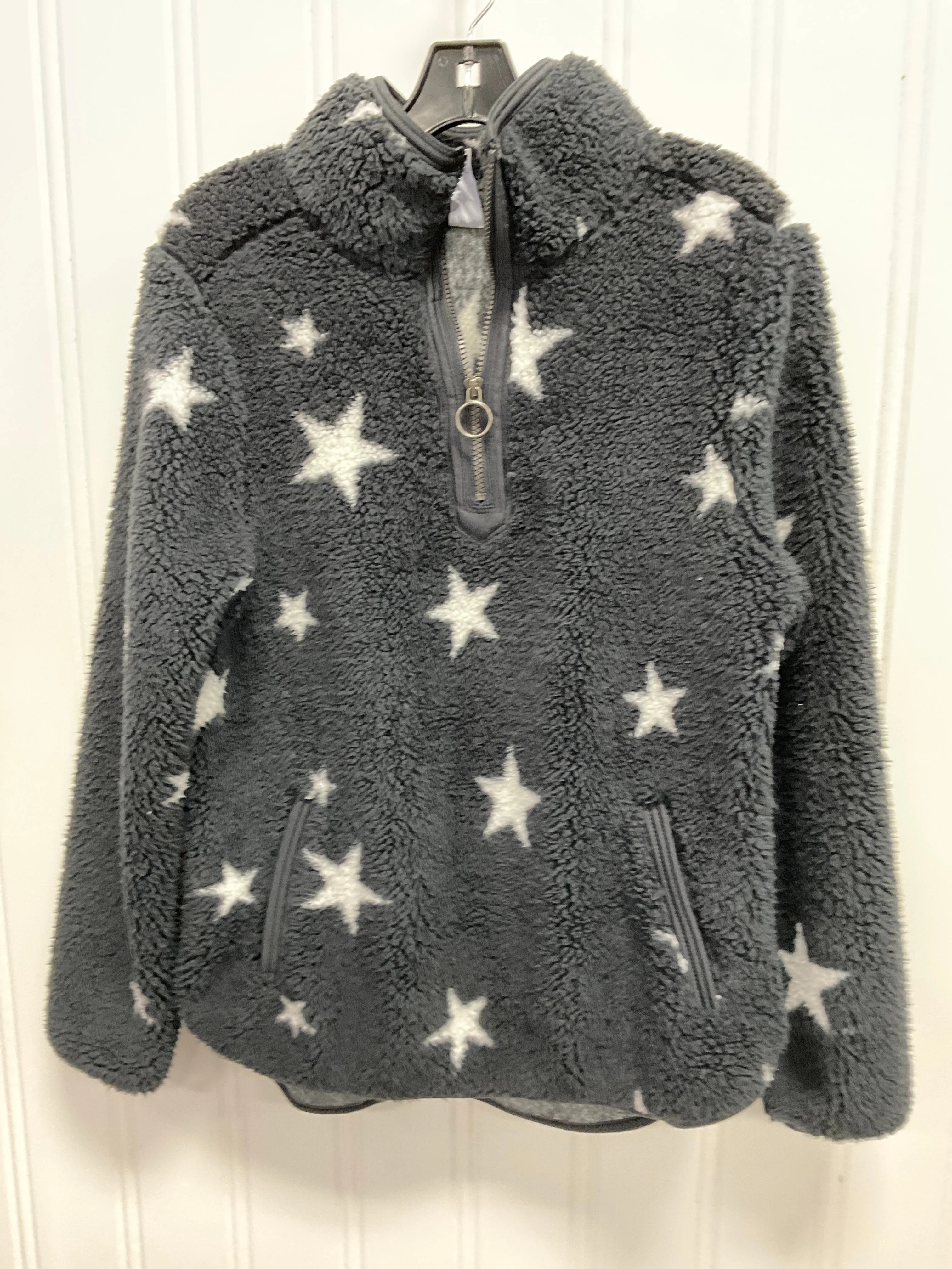 Jacket Faux Fur & Sherpa By Te Verde In Black & White, Size:L