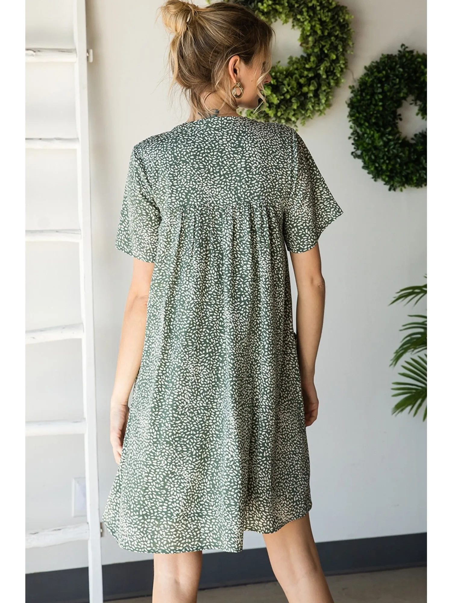 Jenna Spotted Babydoll Dress
