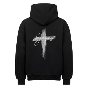 Jesus Painted Cross Oversized Hoodie BackPrint