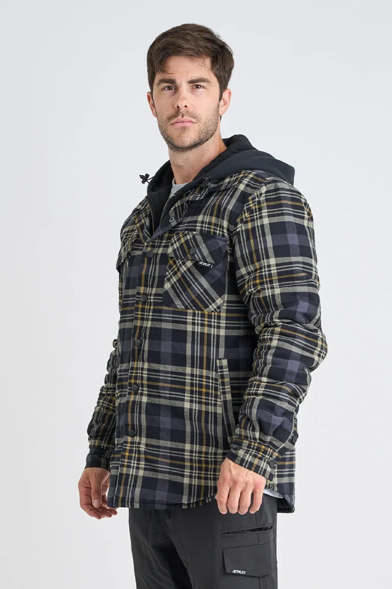 JP Quilted Flannel Jacket - Grey