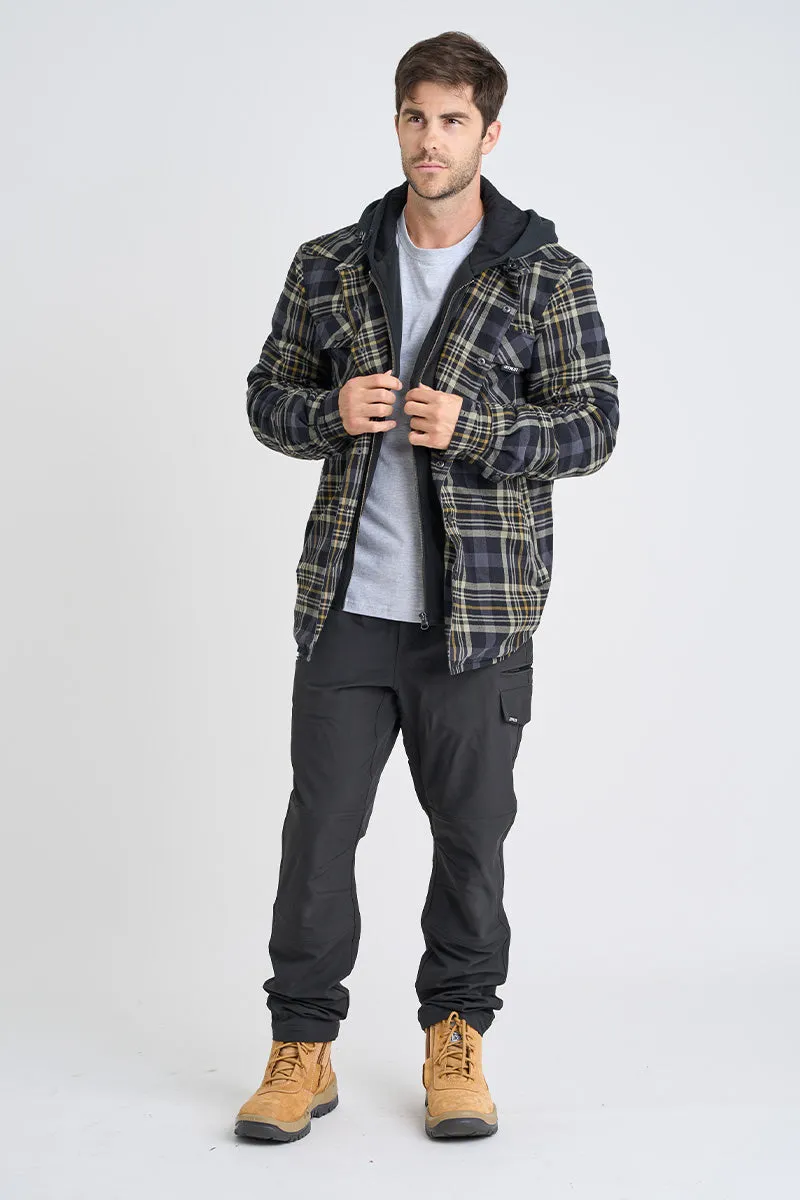 JP Quilted Flannel Jacket - Grey