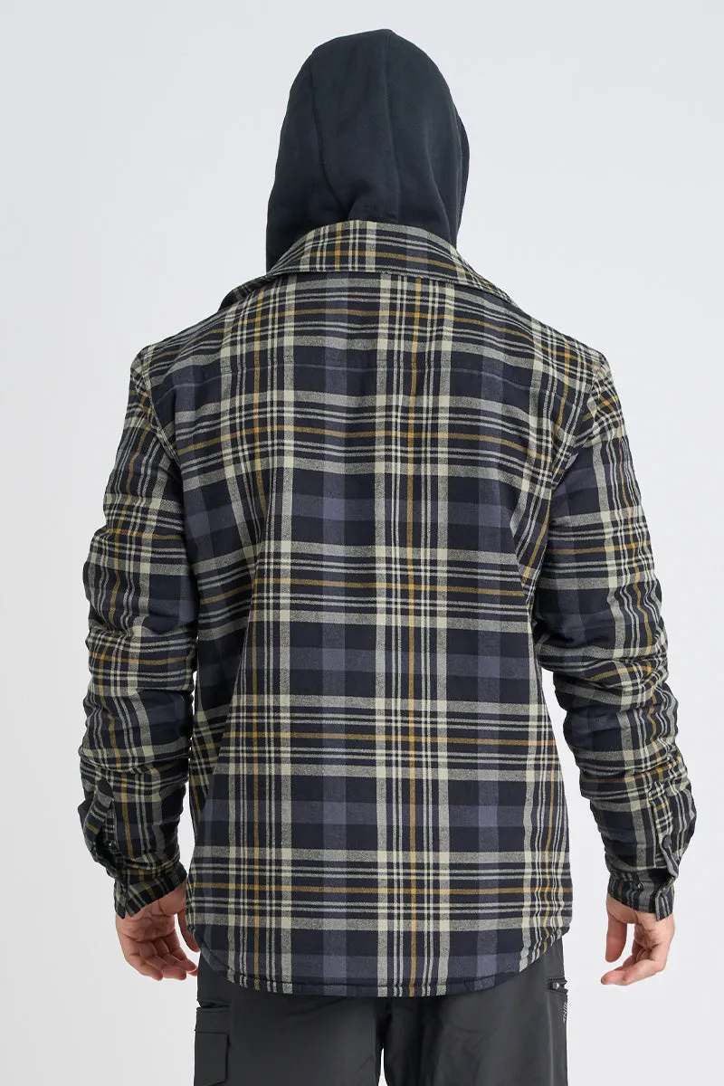 JP Quilted Flannel Jacket - Grey