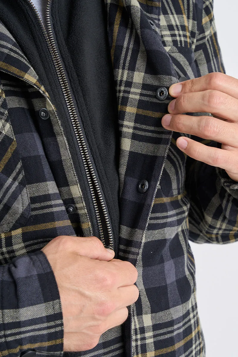 JP Quilted Flannel Jacket - Grey