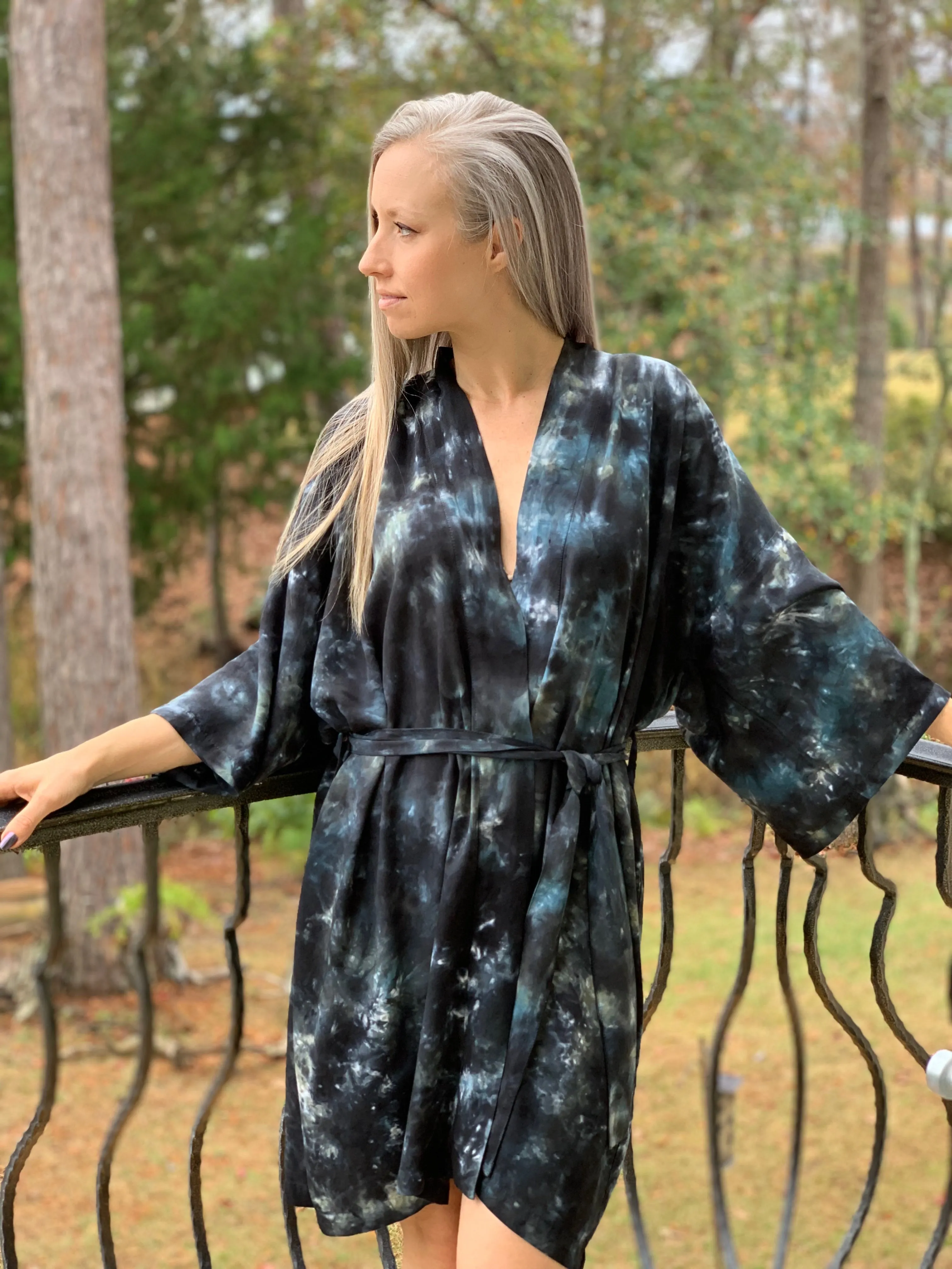 Kimono robe (storm clouds)