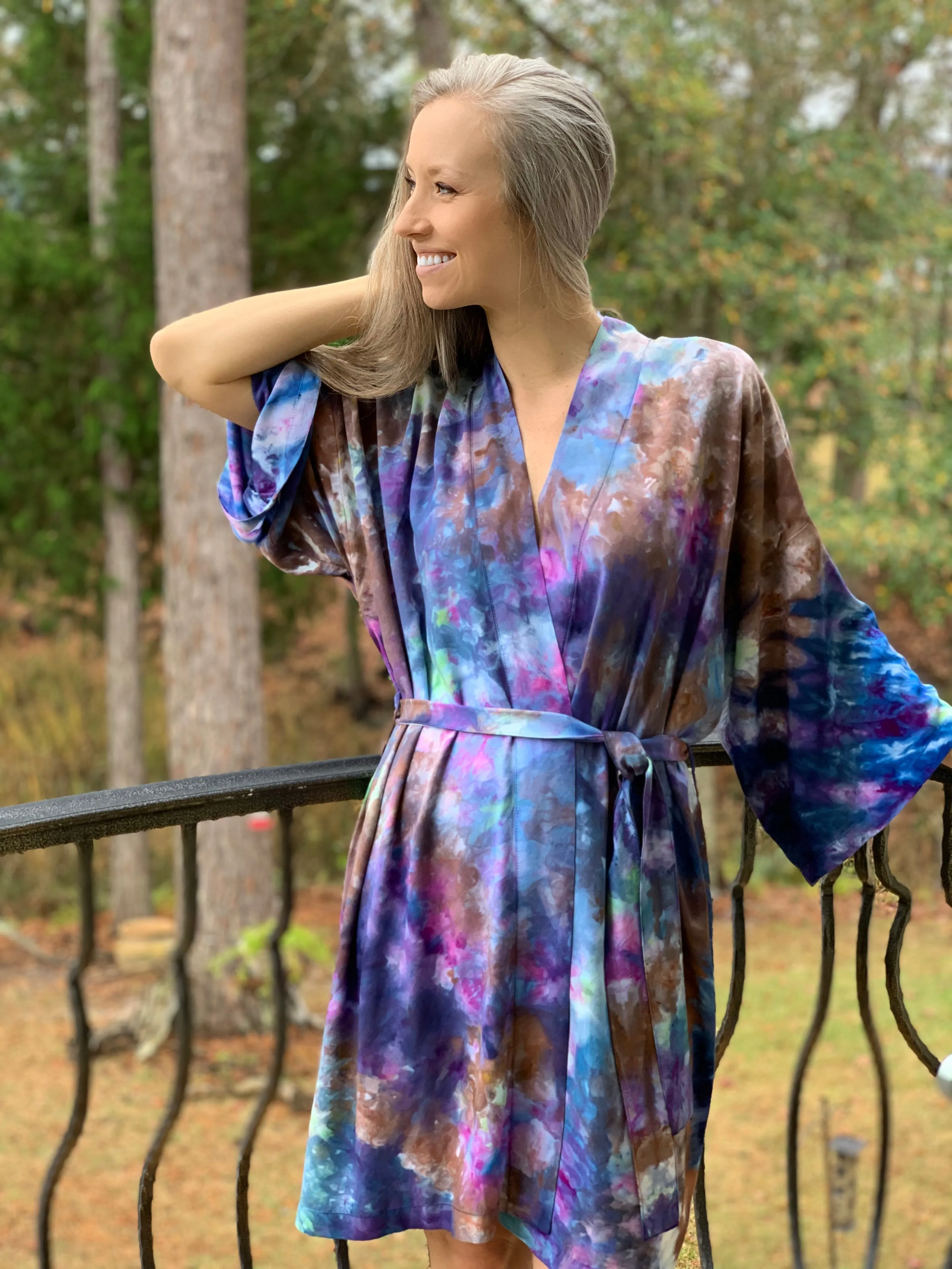 Kimono robe (storm clouds)
