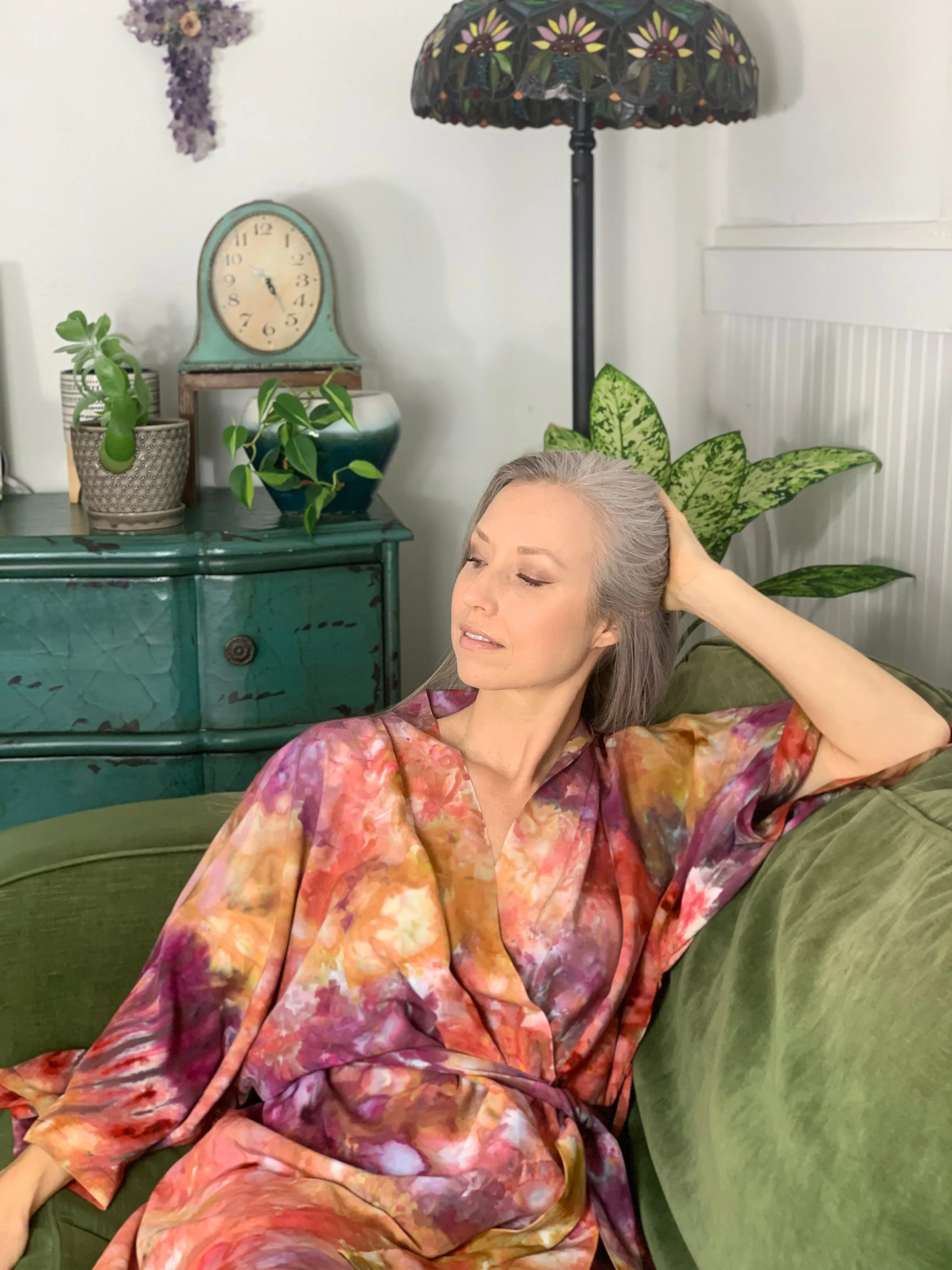 Kimono robe (storm clouds)