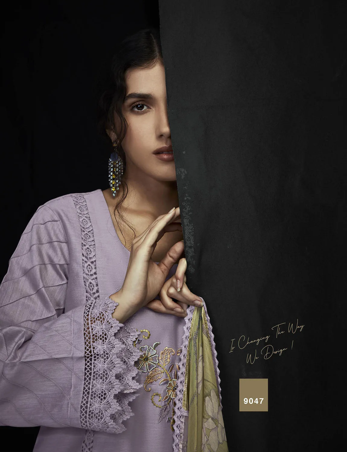 Kimora Party Wear Cotton Satin Unstitched Women Suit Set