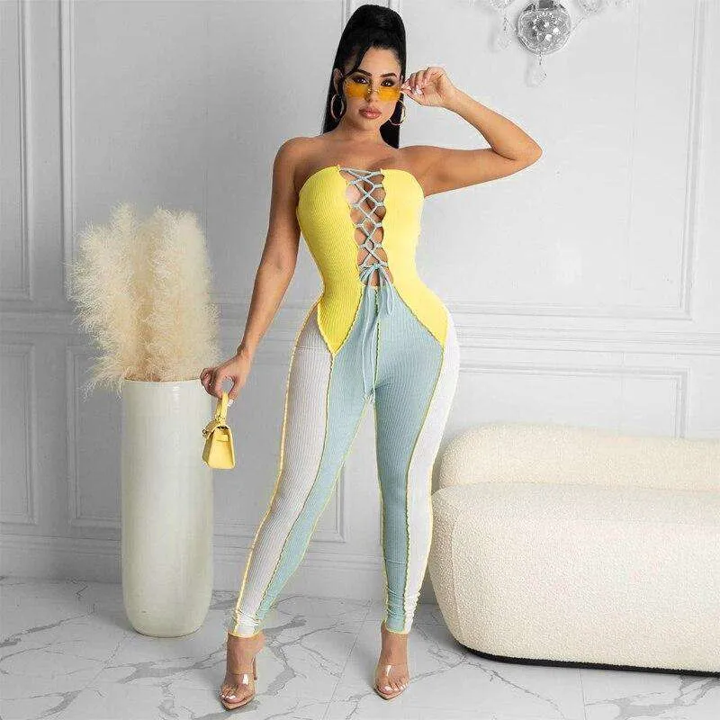 Lace Up Catsuit