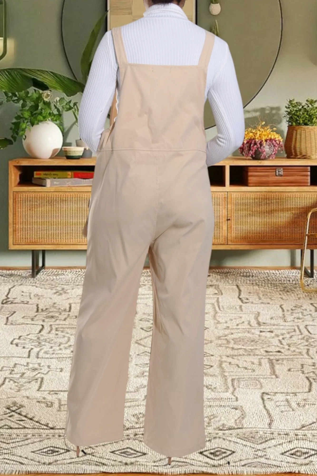 Ladies Beige Overall Jumpsuit