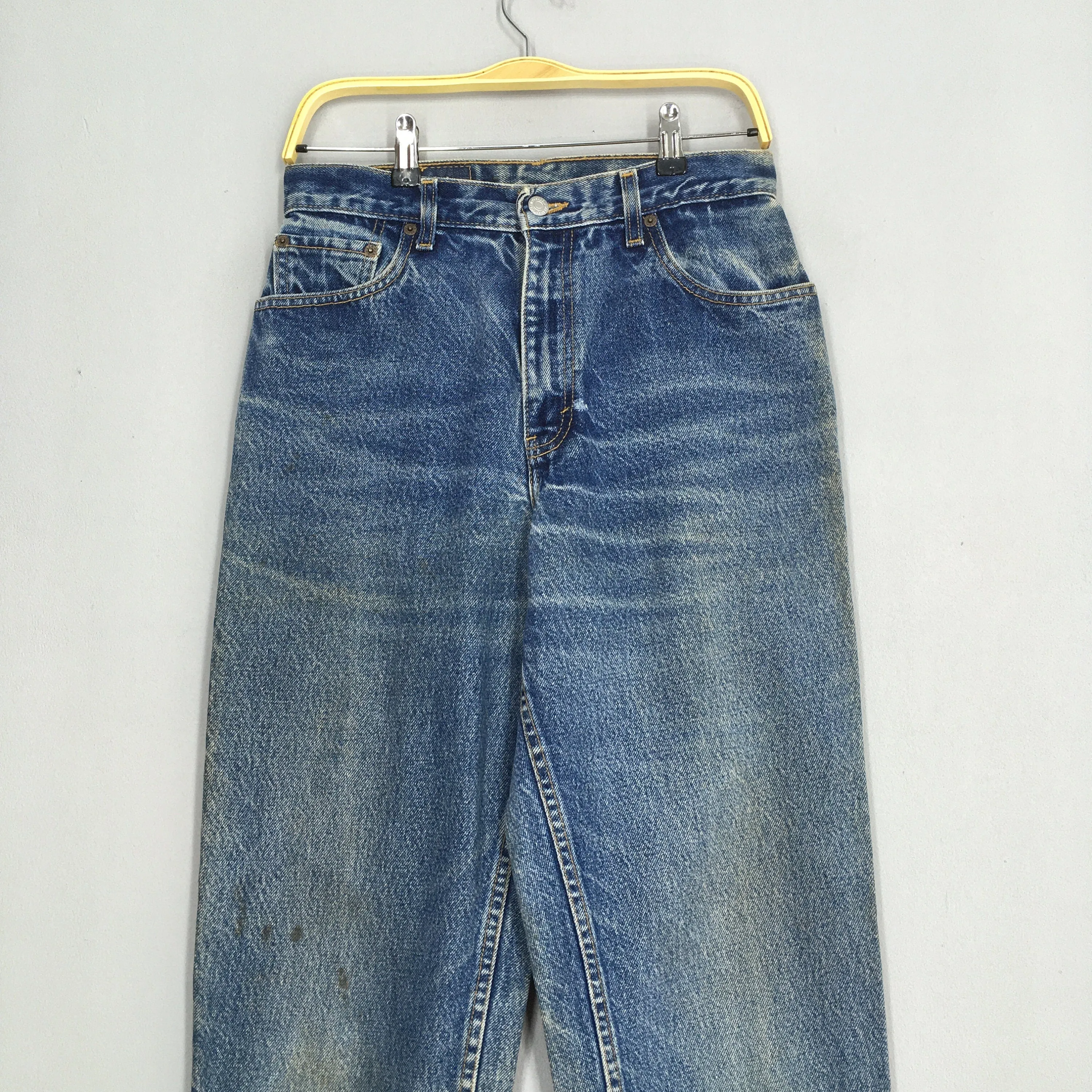 Levis 550 Jeans Relaxed Fit Stone Washed Denim Size 28x33