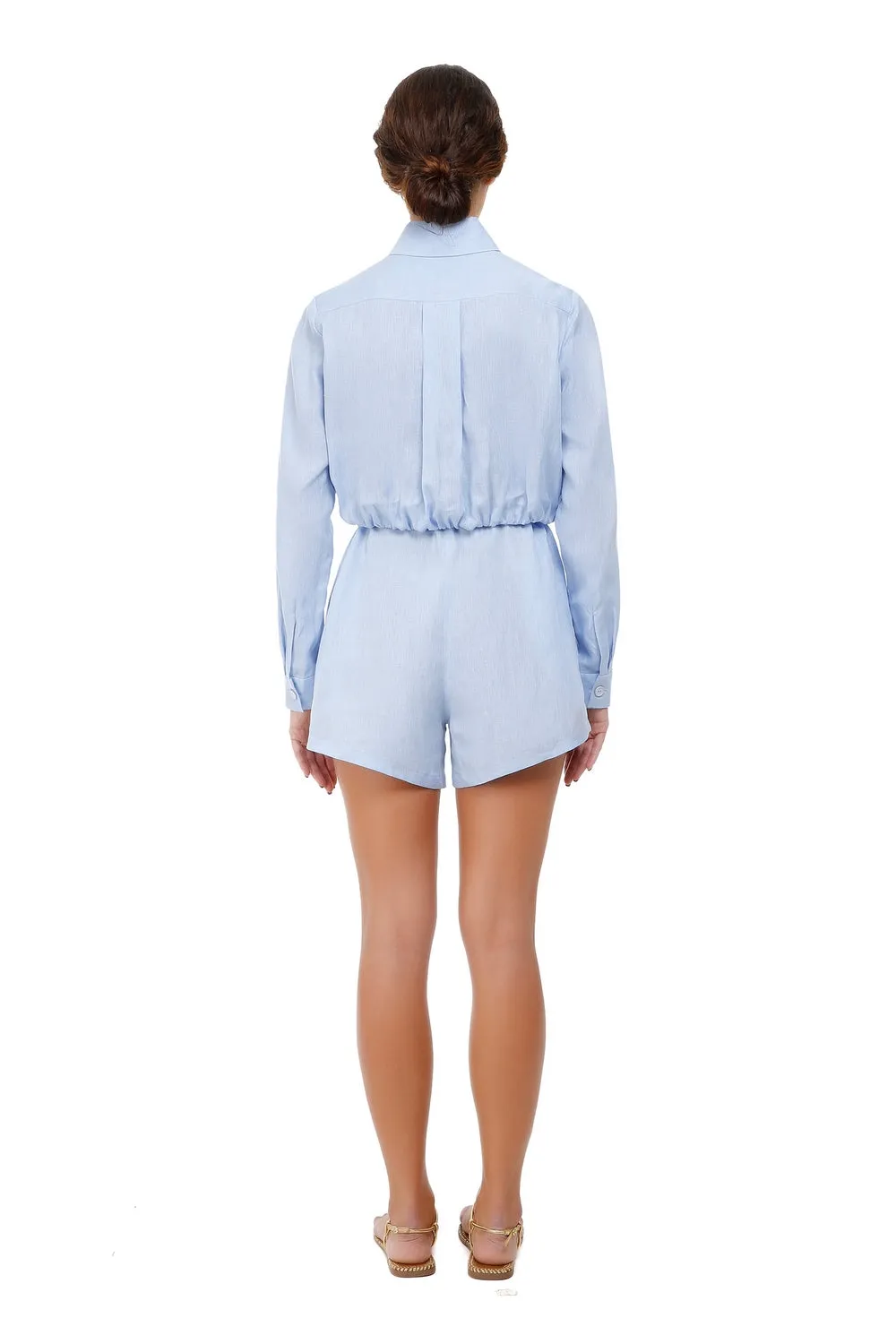 Linen Tie Detailed Romper