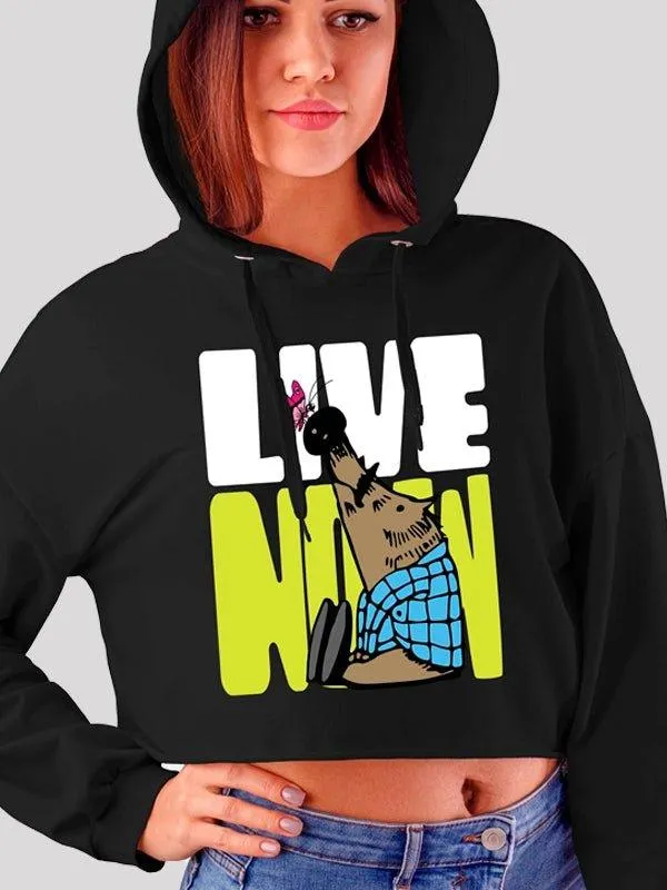 Live Now Crop-Hoodie For Women