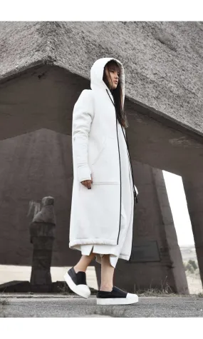 Long Zipper Hoodie Coat