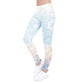 Middle Waisted Seamless Workout Leggings - Women’s Mandala Printed Yoga Leggings, Tummy Control Running Pants (Color Mandala, One Size)