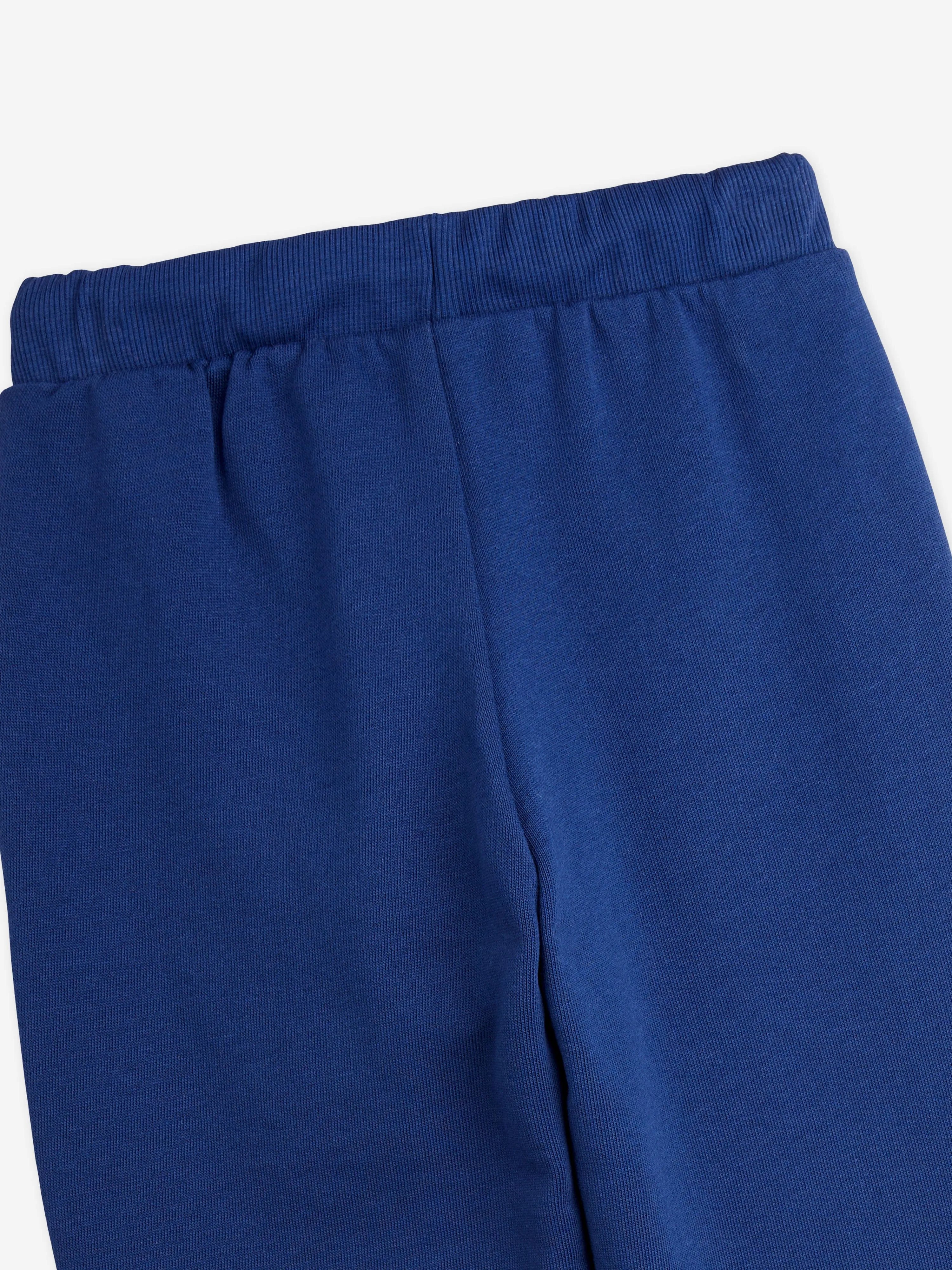 Mini Rodini Kids Society Embroidered Joggers in Blue