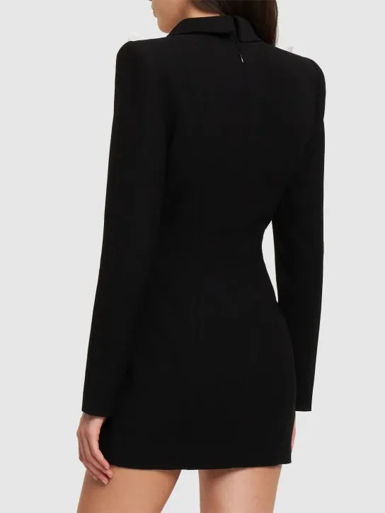 Mônot   Contrast crepe deep V-neck mini dress 