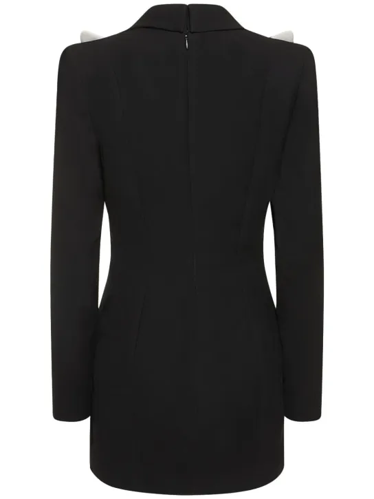 Mônot   Contrast crepe deep V-neck mini dress 
