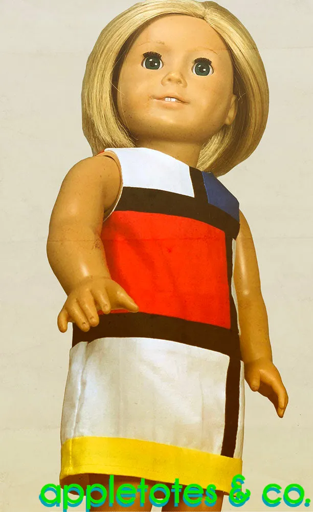 Mondrian Dress Sewing Pattern for 18" Dolls