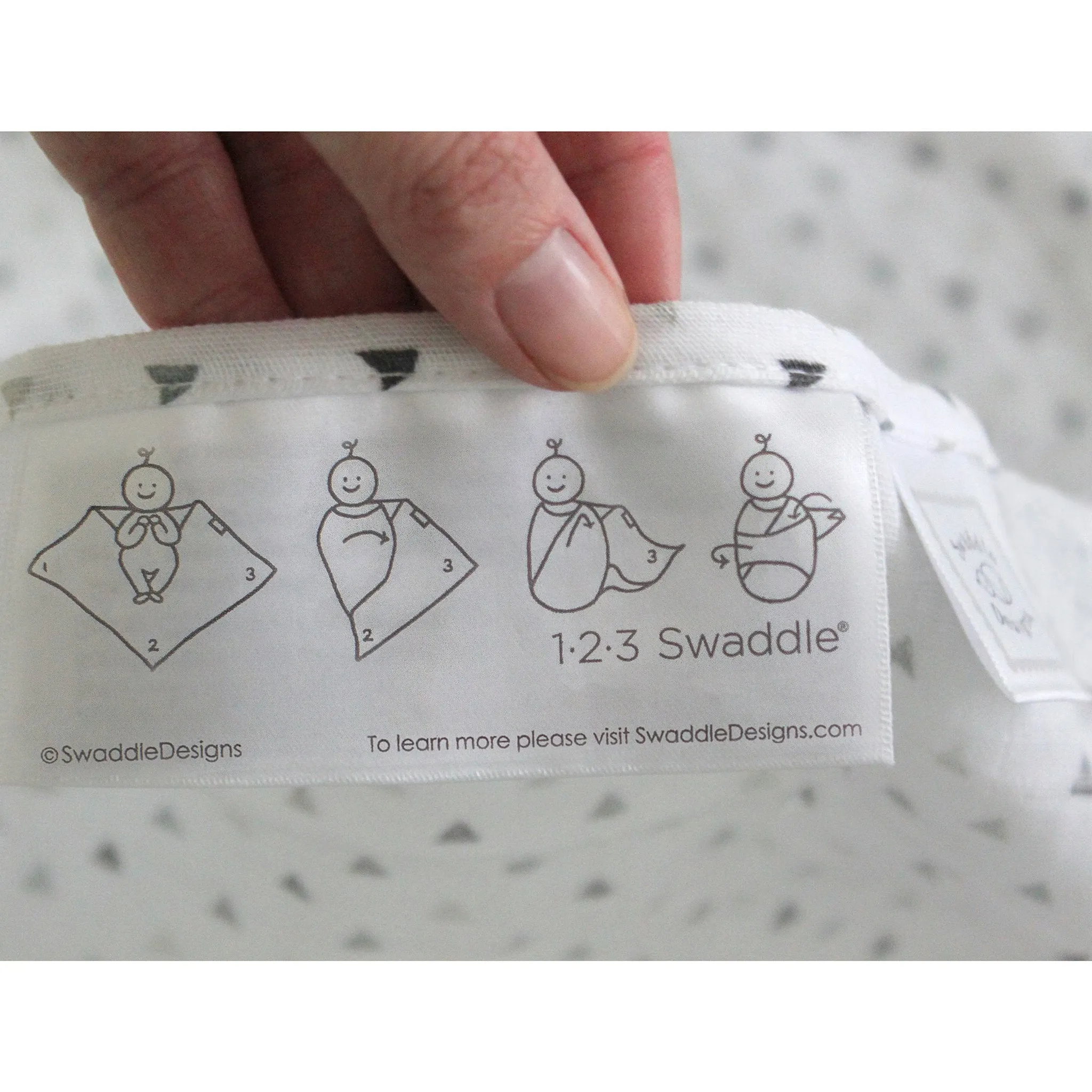 Muslin Swaddle, Pajama Gown and Hat Gift Set - Tiny Triangles, Pinks with a Touch of Gold Shimmer