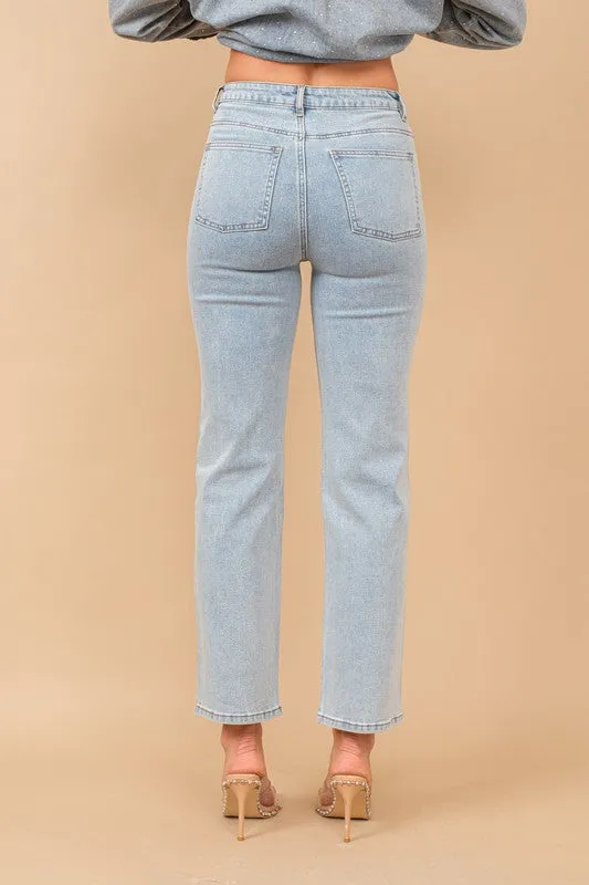 NEW!! Midland High Rise Rhinestone Jeans in Denim