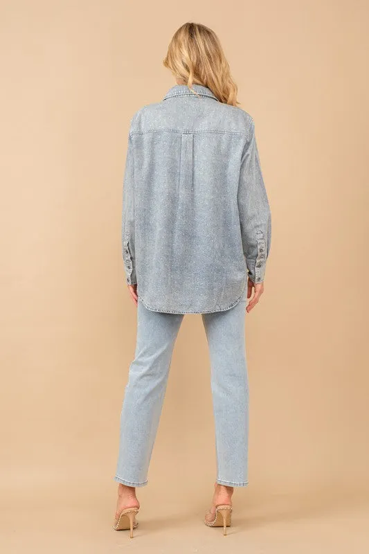 NEW!! Midland High Rise Rhinestone Jeans in Denim