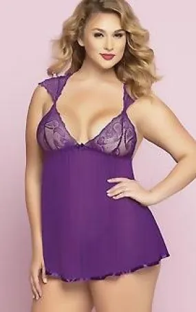 Nice & Easy Purple Babydoll Plus Size