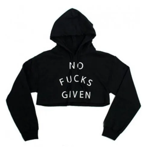 NO F*cks Given Crop top Hoodie