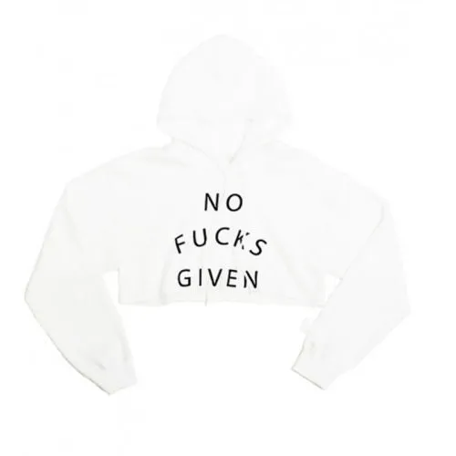 NO F*cks Given Crop top Hoodie