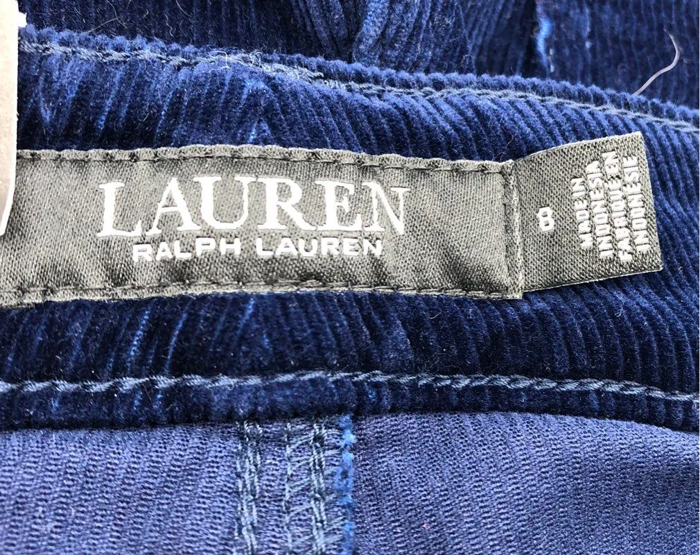NWT Lauren Ralph Lauren Women's Blue Mid-Rise Straight Leg Chino Pants - Size 8