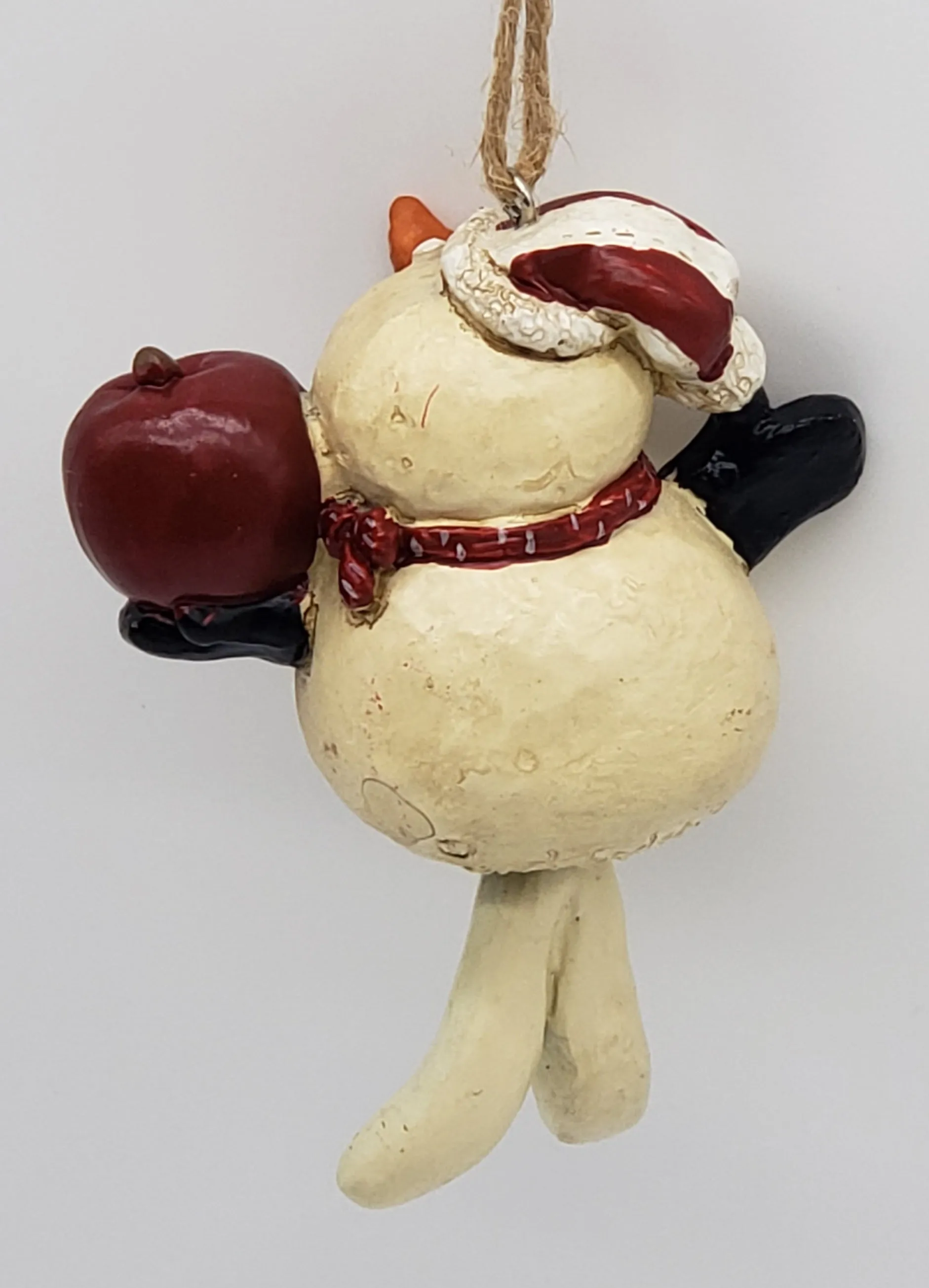 NYC Apple Snowman Christmas Ornament