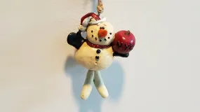 NYC Apple Snowman Christmas Ornament