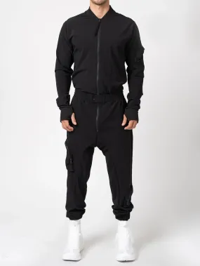 Nylon overall with bomber collar