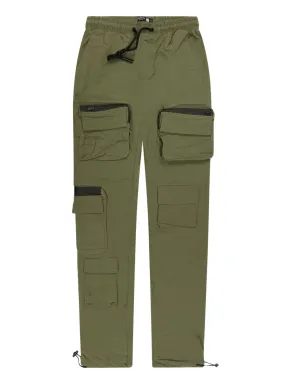 Olive Nylon Joggers