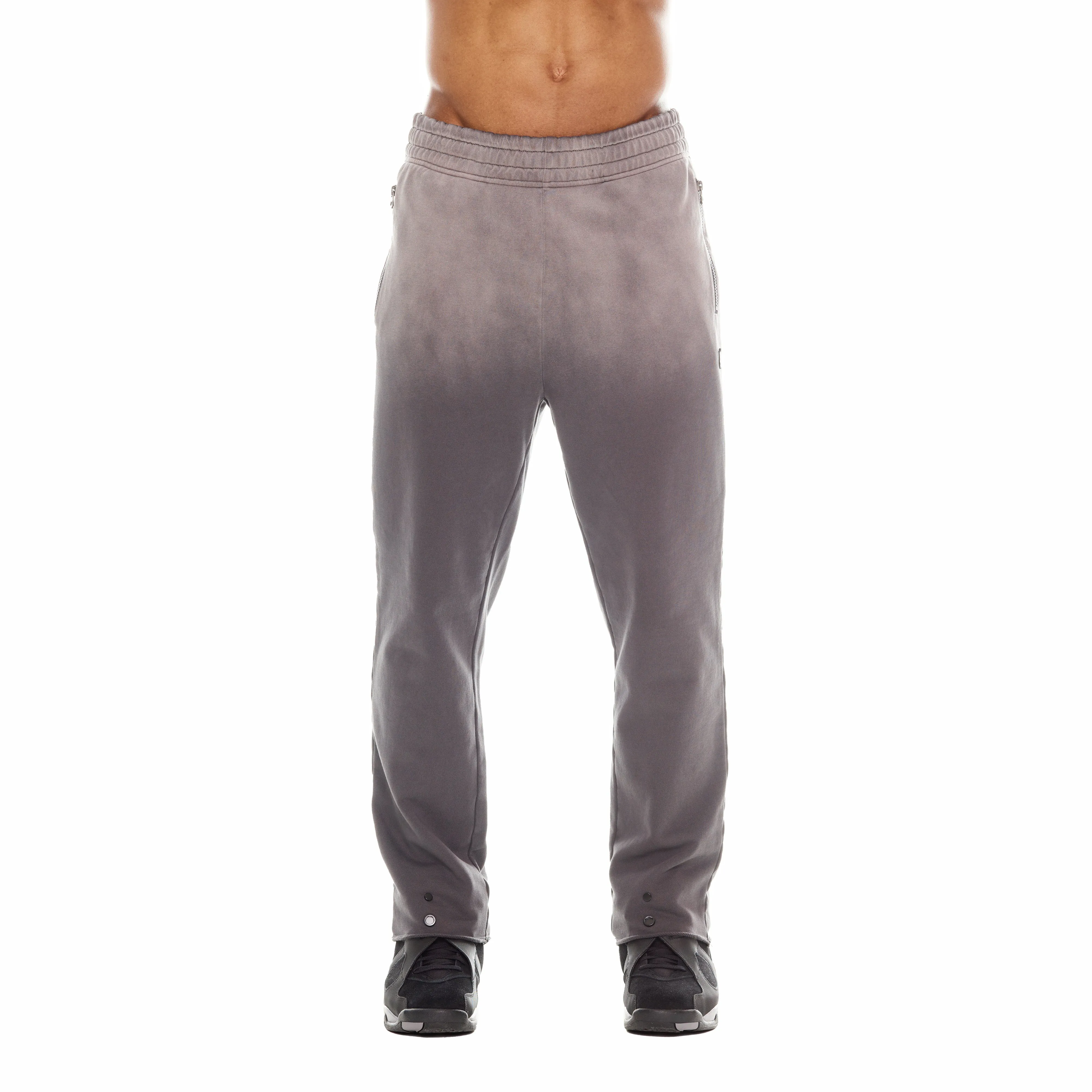 OPEN HEM SWEATPANTS IN VINTAGE CHARCOAL