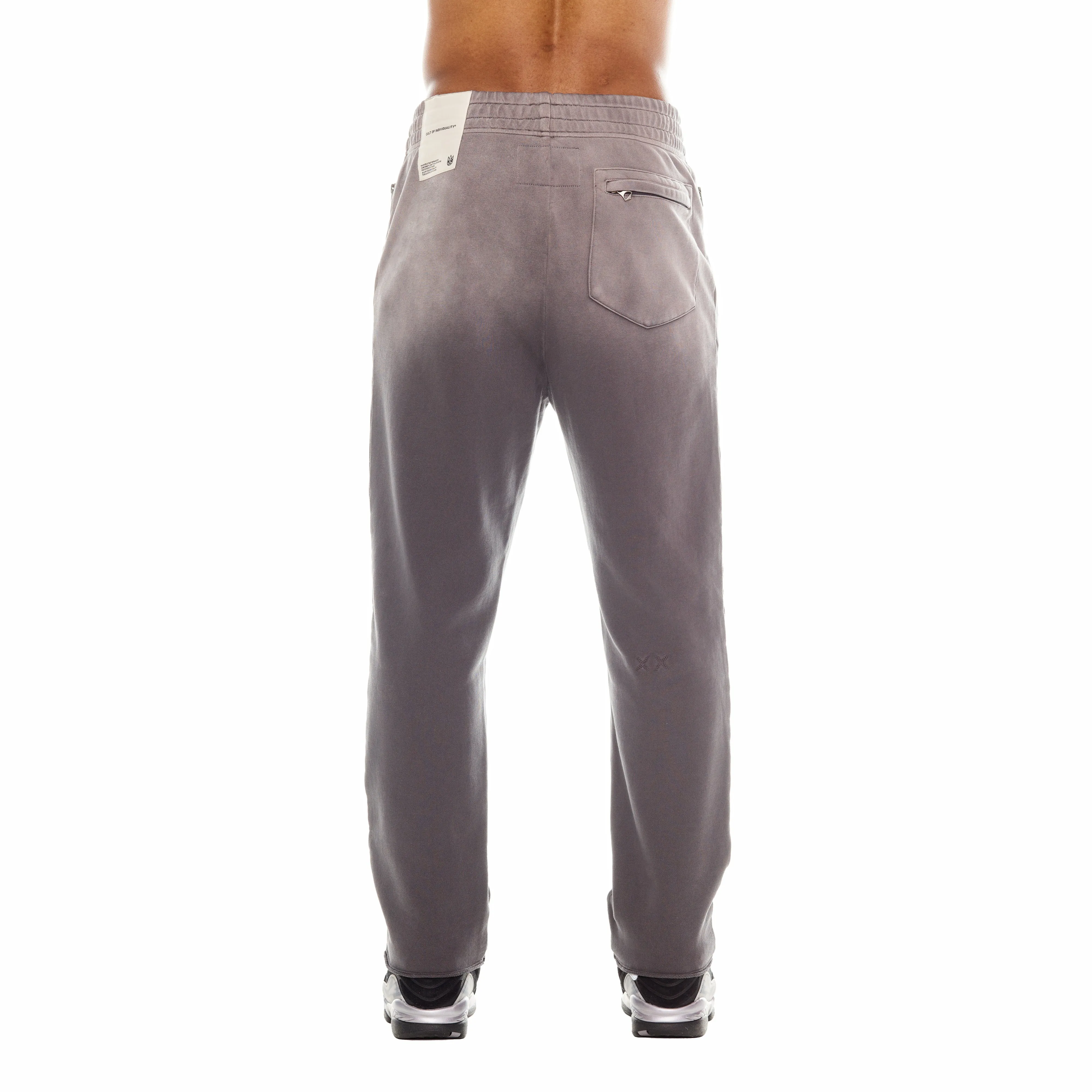 OPEN HEM SWEATPANTS IN VINTAGE CHARCOAL
