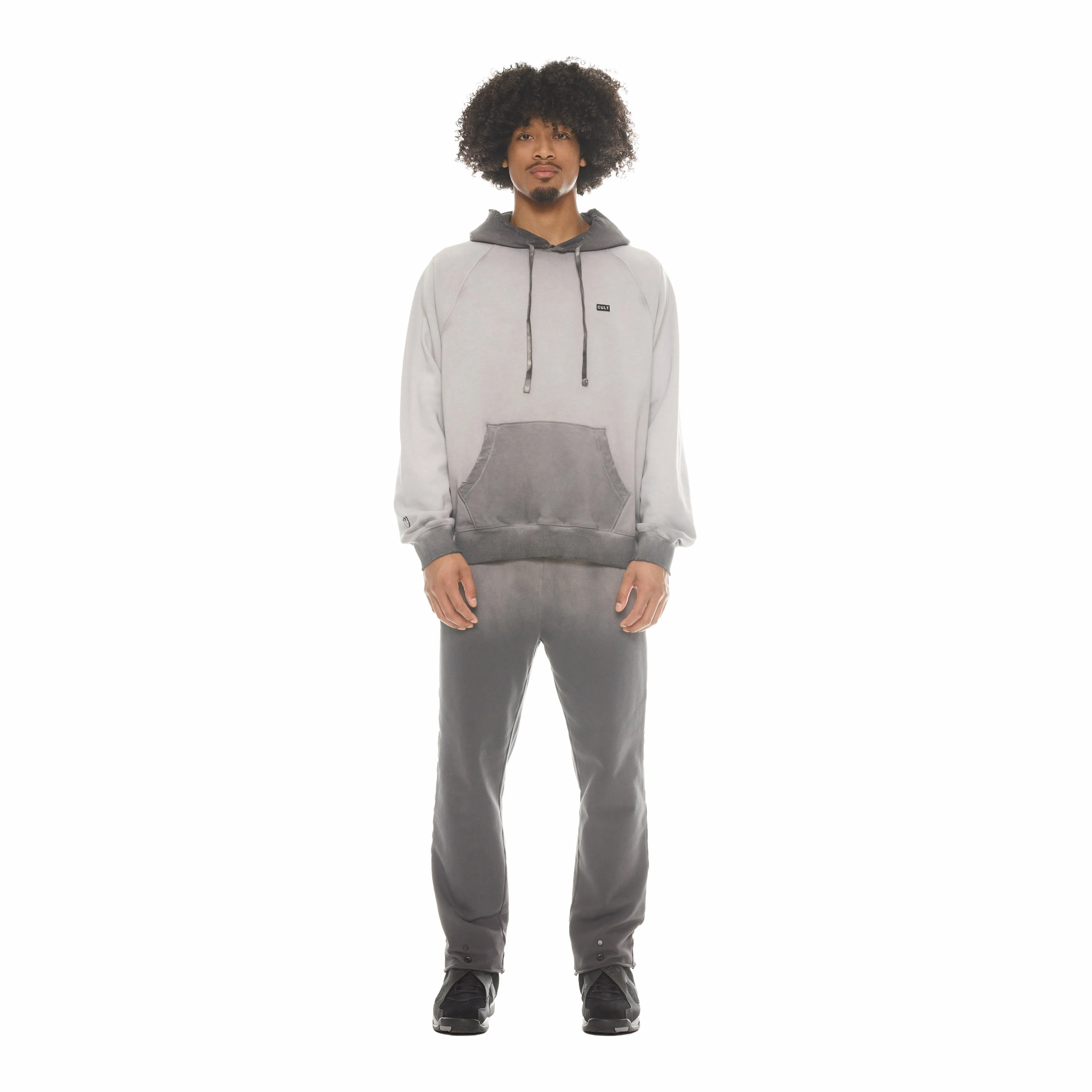 OPEN HEM SWEATPANTS IN VINTAGE CHARCOAL