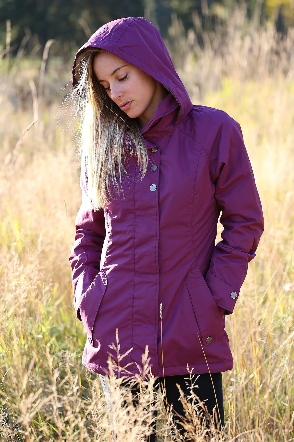Orb Spirit Long Tailored Shawl Collar Jacket Ruby Wine Dobby