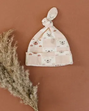 Organic Cotton Hat - Checkered Bear