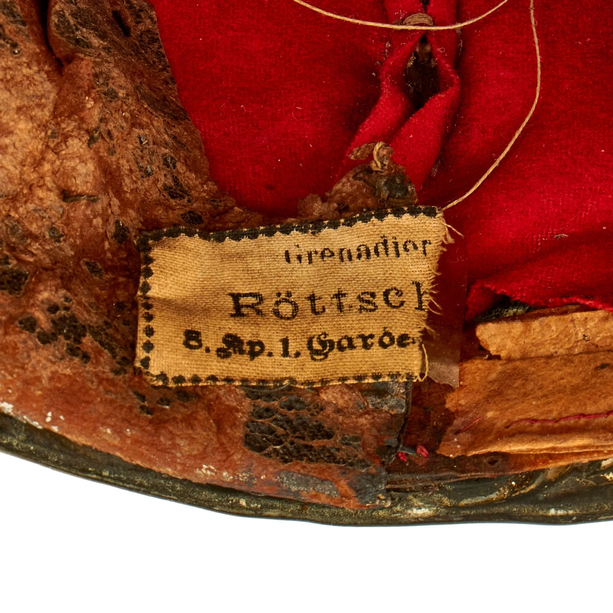 Original Imperial German Late 19th Century Prussian Model 1894 1st Foot Guards Grenadiers Mitre Cap
