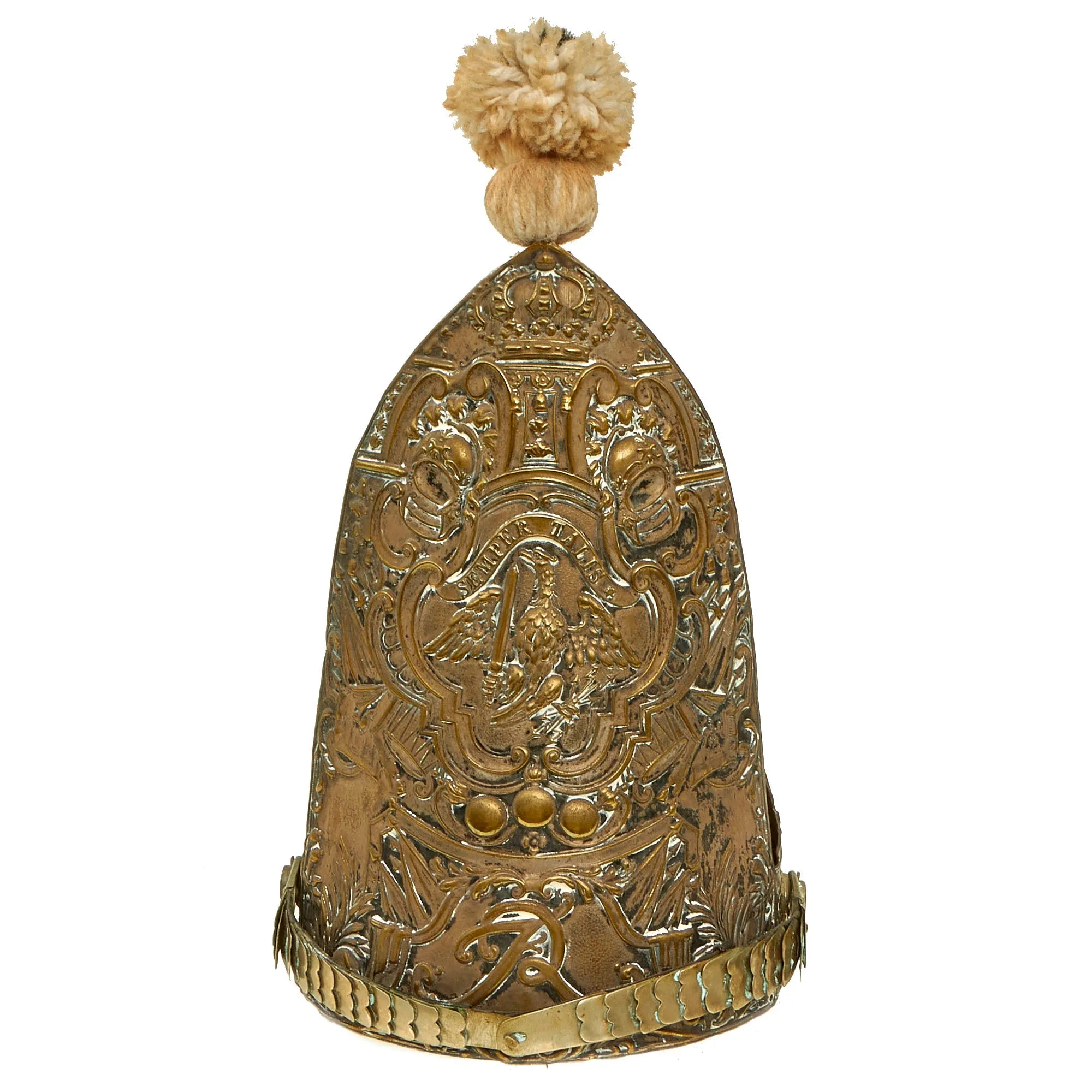 Original Imperial German Late 19th Century Prussian Model 1894 1st Foot Guards Grenadiers Mitre Cap