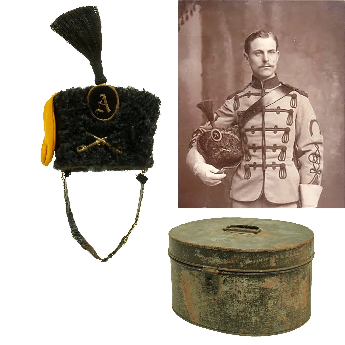 Original U.S. Late 19th Century New York Hussars Squadron A Astrakhan Busby by Ridabock & Company