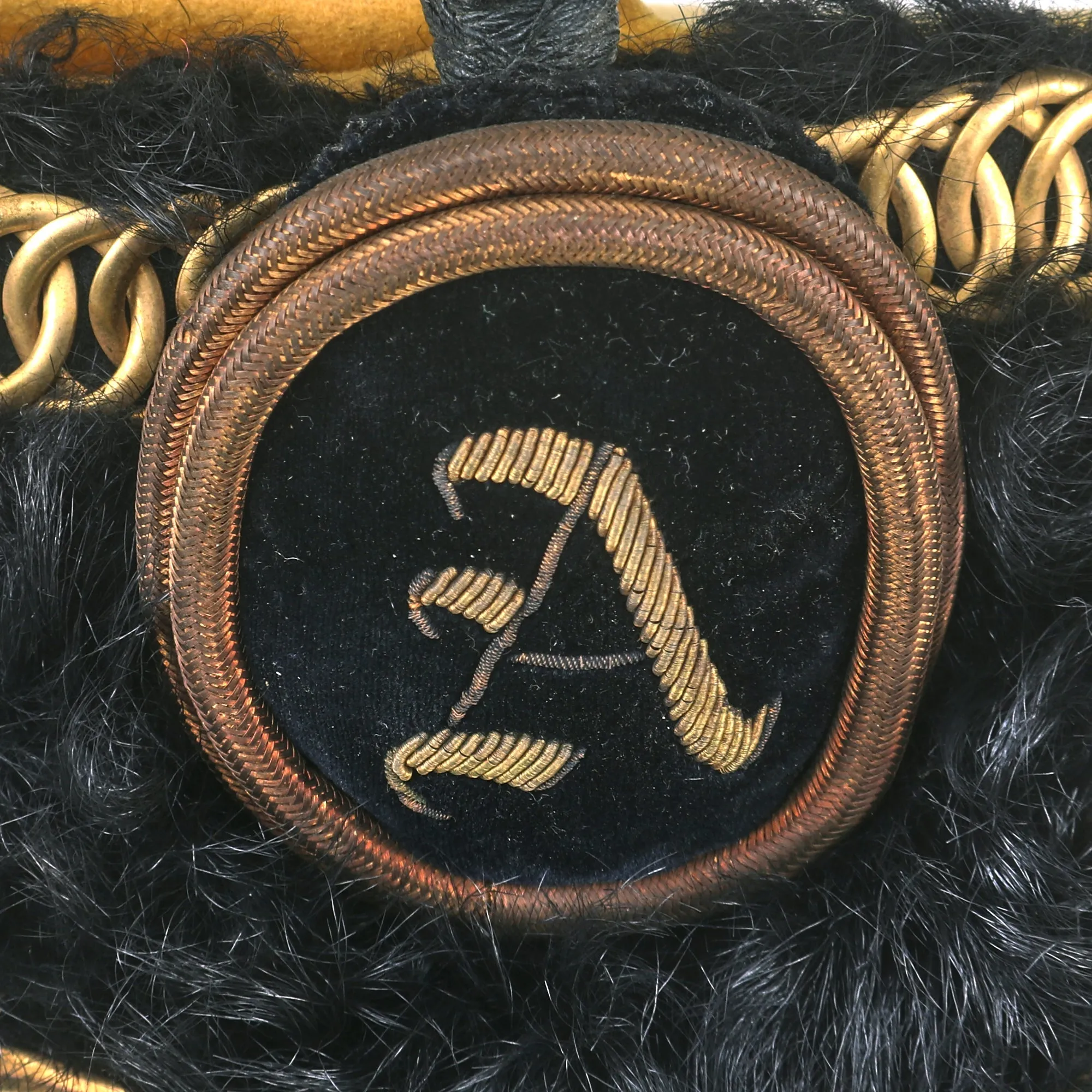 Original U.S. Late 19th Century New York Hussars Squadron A Astrakhan Busby Hat with Plume by Warnock Uniform Co. with Transit Tin