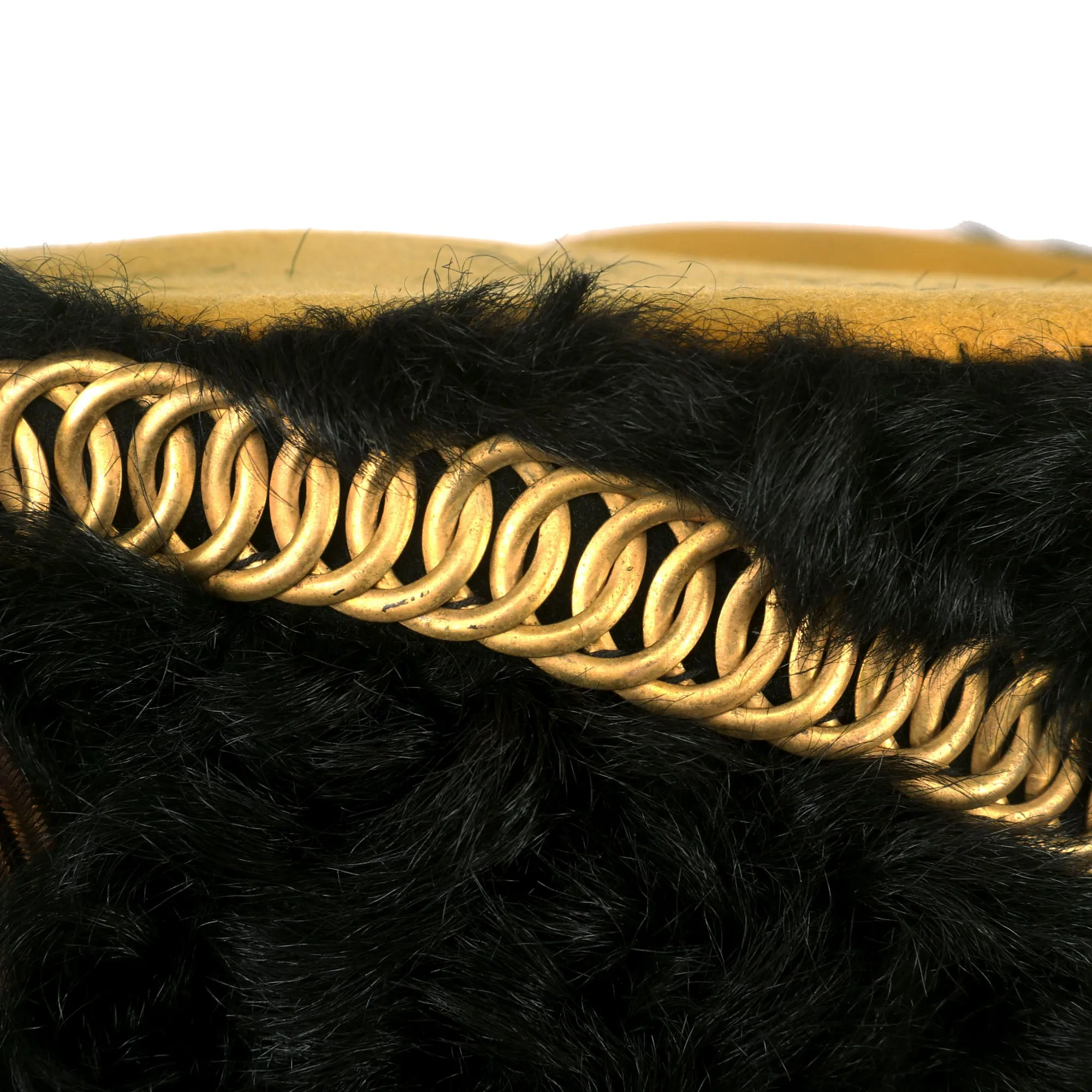 Original U.S. Late 19th Century New York Hussars Squadron A Astrakhan Busby Hat with Plume by Warnock Uniform Co. with Transit Tin