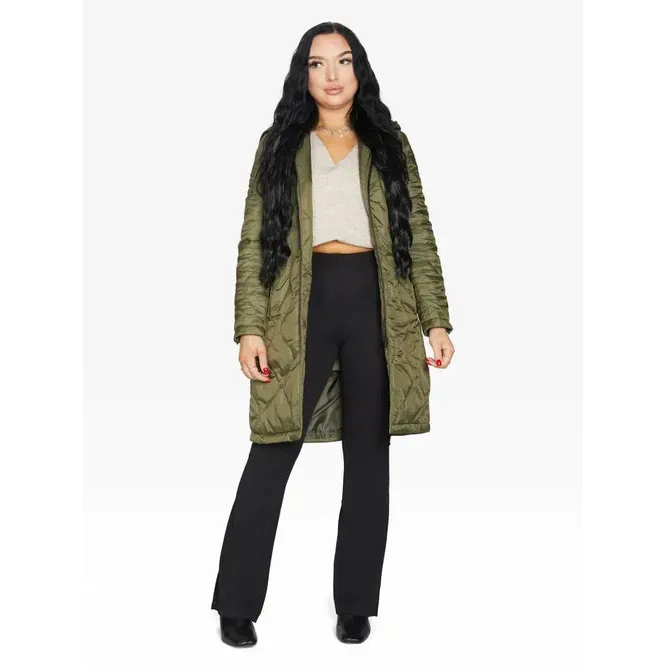 Padded Quilted Down Hooded Jacket