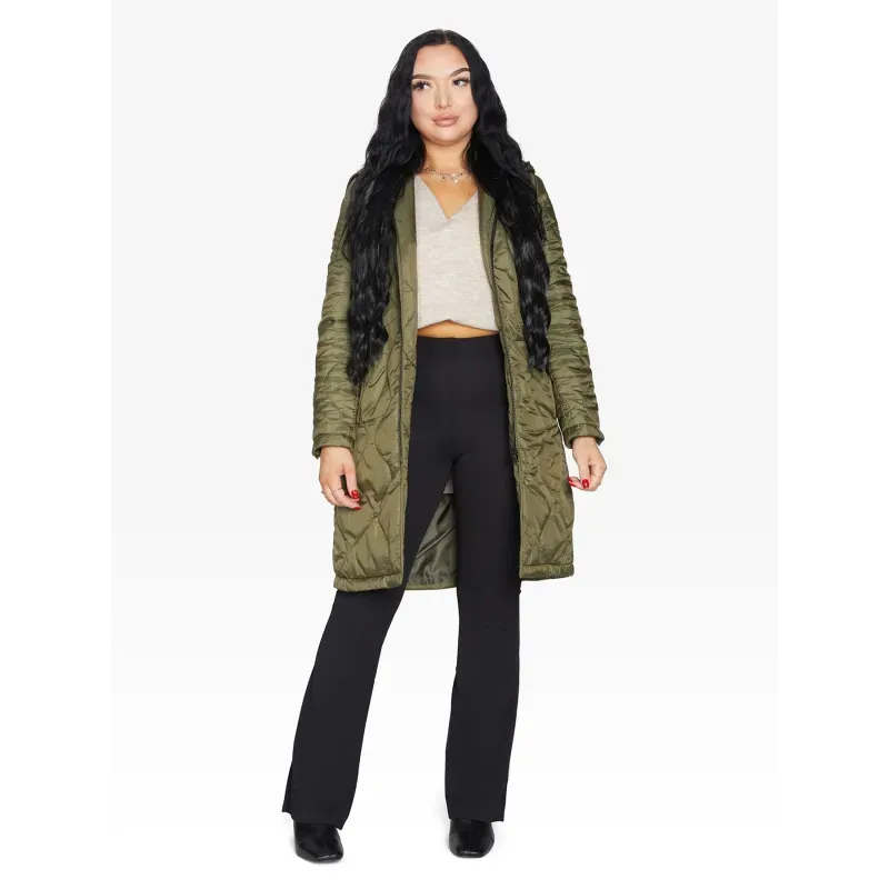 Padded Quilted Down Hooded Jacket