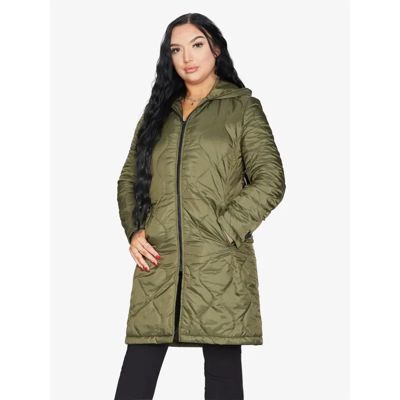 Padded Quilted Down Hooded Jacket