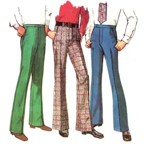 PDF - 1970s Sewing Pattern, Men’s Pants in Proportioned Sizes - Waist: 34” (87cm) - Download