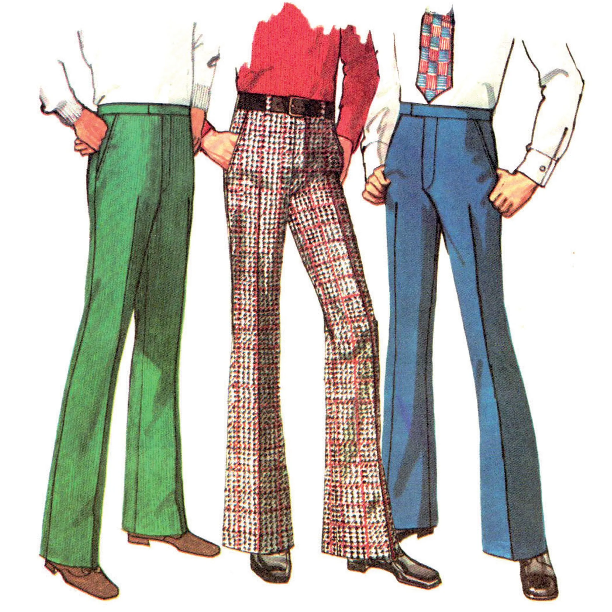 PDF - 1970s Sewing Pattern, Men’s Pants in Proportioned Sizes - Waist: 34” (87cm) - Download